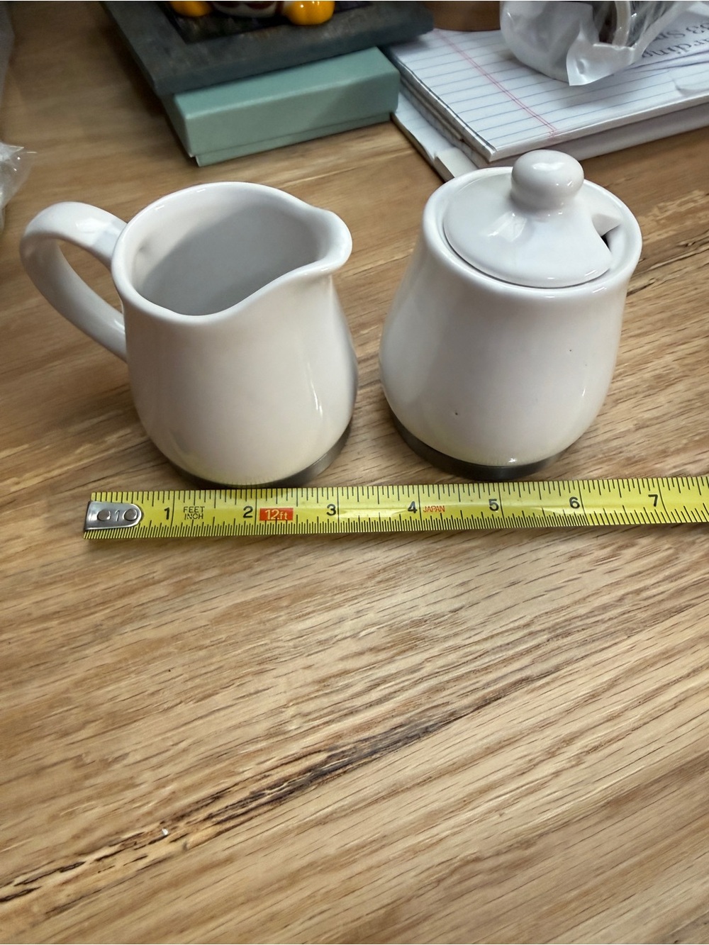 OGG White Ceramic Creamer and Sugar Set - Classic Home Kitchen